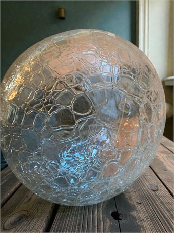 Be-Mac Clear Round Crackle Glass Globe Lamp Shade Lot of 3