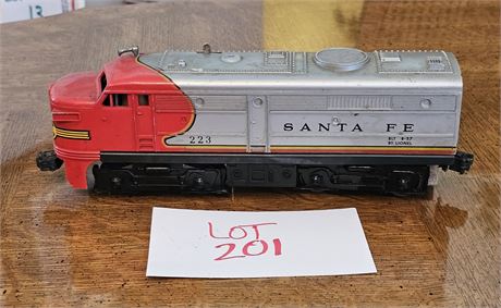 Lionel O Gauge Santa Fe 223 Diesel Engine With Classic "Warbonnet" Red #223