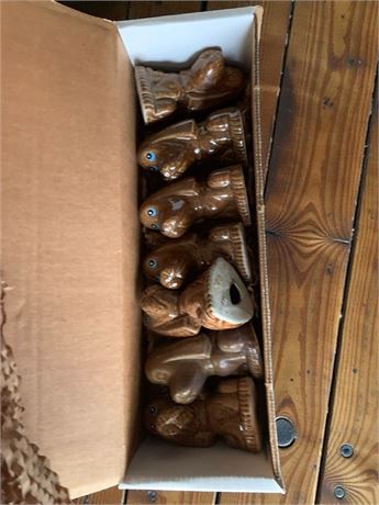 Napco Droopy Sad Basset Hound Dog Ceramic Figurine Boxed Lot of 7