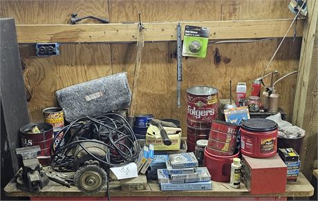 Mixed Hardware Clamps, Oil Cans, Nails, Fasteners, & More