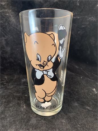 Vintage Porky Pig In Tuxedo Pepsi Collectors Glass Tumbler From 1973