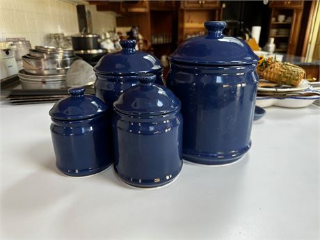 Blue Ceramic Air Tight Containers