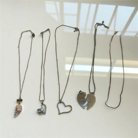 Best Friends Broken Half Heart Necklaces, Open Heart Pendant Necklace