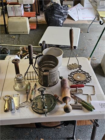 Mixed Antique Kitchenware : Sifter / Mashers & More