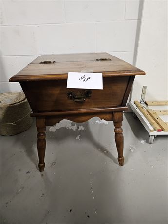 Rare Haywood Wakefield Wood End Table with Storage