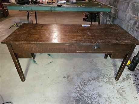 Double Sided Wood Library Desk