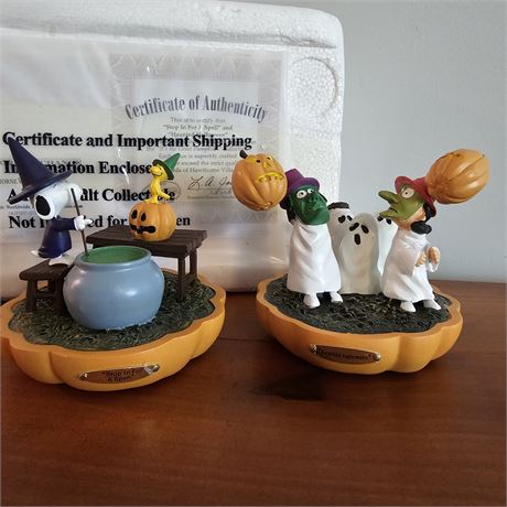 "Haunted Halloween"&"Stop In.."- PEANUTS~It's the Great Pumpkin Collection w/COA