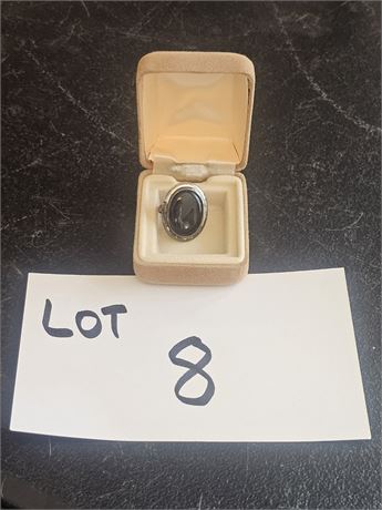 Sterling & Black Onyx Ring Size 4 0.18 OZT