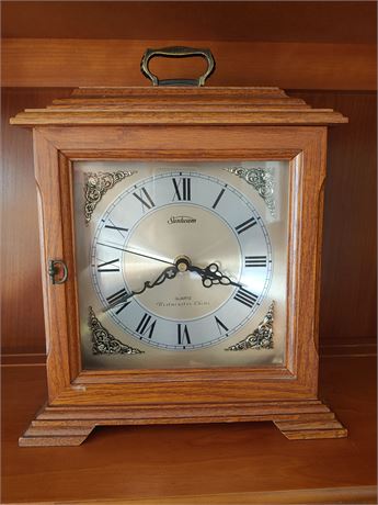 Sunbeam Vintage Westminster Chime Oak Wood Mantle Clock