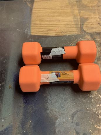 Pair of 8 Pound Orange Exercise Weights Set of 2