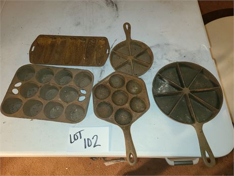 Cast Iron Muffin Pans : USA & Taiwan - Different Sizes