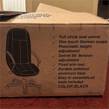 NEW! - Pneumatic Executive Leather Office Chair w/ Polished Chrome Base