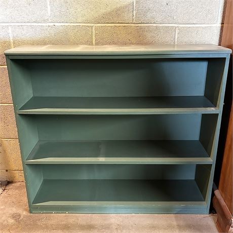 Vintage Painted Wood Bookcase - 35 x 9.25 x 31.5"T
