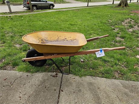 Large Metal Wheel Barrel