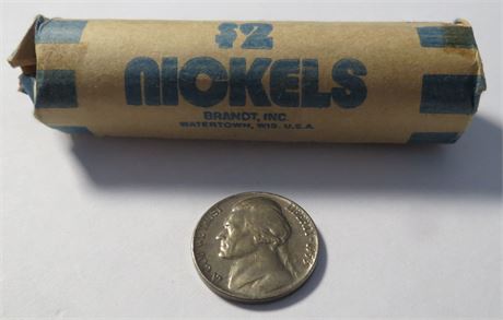 BU 1953P Jefferson Nickels Roll