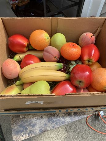 Plastic Fruit Lot - Apples Oranges Pears Grapes Bananas Peaches