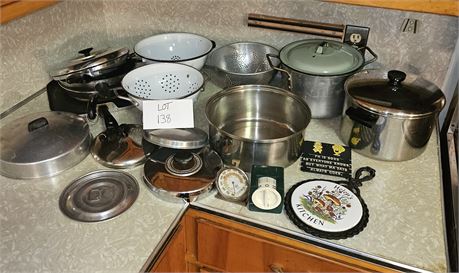 Mixed Pot & Pan Lot- Revere, Fry Pans & More
