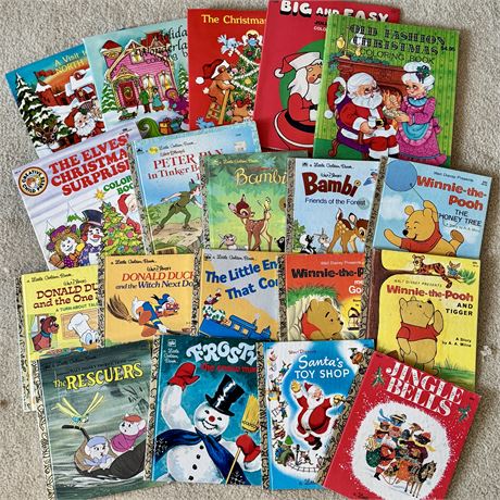 Vintage Little Golden Books and Christmas Coloring Books