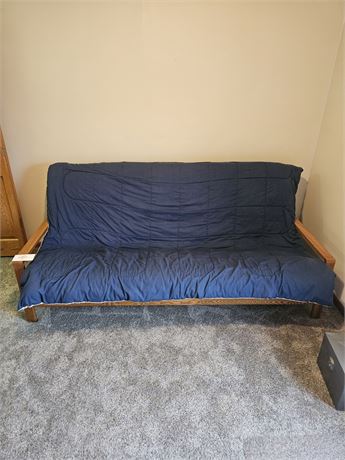 Standard Size Futon Floral Cushion/Mattress Frame Broke Mattress Only