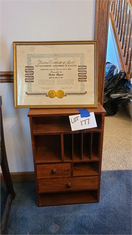 1957 Boy Scouts Troop Achievement Award & Wood Nic-Nac Shelf