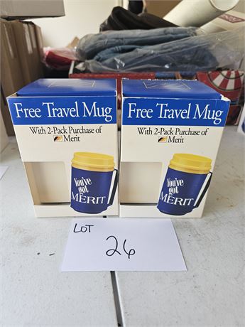 Merit Cigarette Travel Mug x2