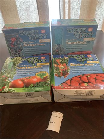 Topsy Turvy Tomato, Pepper, Strawberry Growing Lot (New)