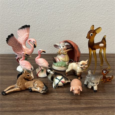 Miniature Glass & Ceramic Animal Figurines (Lot of 11)