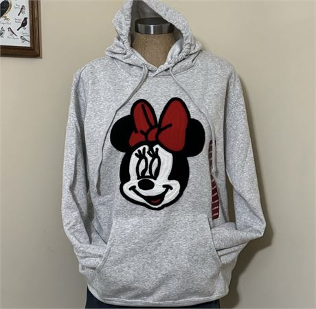 NEW Minnie Mouse Disney Embroidered Hoodie Sweatshirt - Women's Large