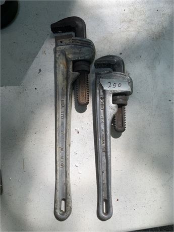 Pipe Wrench 14" Ridgid 18" Both Alum