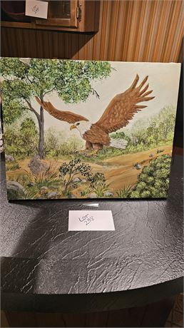 Signed G.HAAS Oil On Canvas Eagle Painting