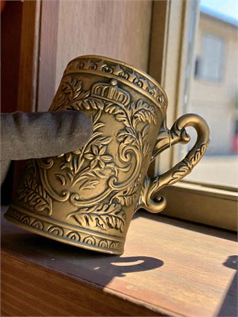 Napcoware Stoneware Relief-Molded Mugs/Beer Stein Planters W/Scrollwork Design