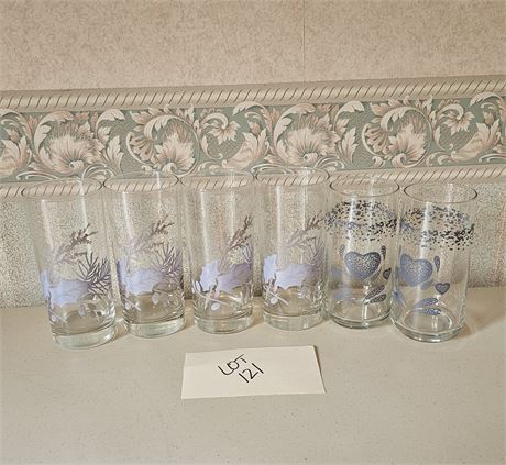 Winter Snow Drinking/Tea Glasses Set Of 6