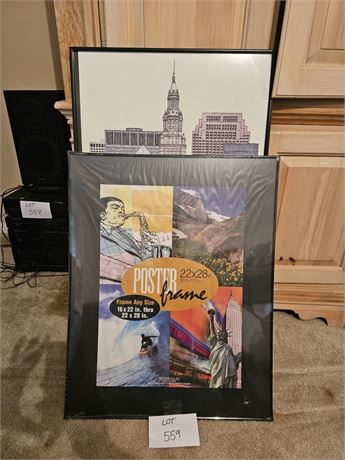 Cleavland Cityscape Poster & Poster Frame