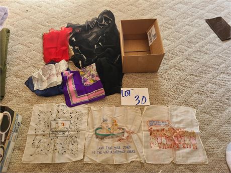 Mixed Satin/Silk Scarf Lot : Adult Contents / Sheer / Asian Inspired & More