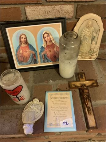 Religious Lot Vintage Cross Candles Pictures