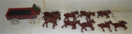 Cast Iron Horse Drawn Wagon