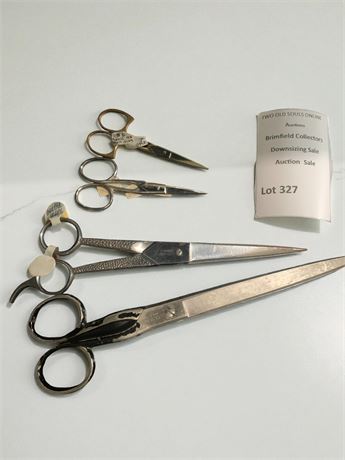 Vintage Metal Crafting & Barber Scissor/Shear Lot of 4