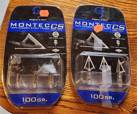 *NIB* Montec Carbon Steel Crossbow Tips ~100G (2 Packs)