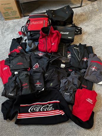 Large lot of Coca- Cola Items, clothes, bags etc