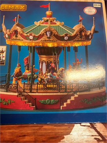 Lemax Coventry Cove Jungle Carousel Christmas Merry Go Round/Carousel