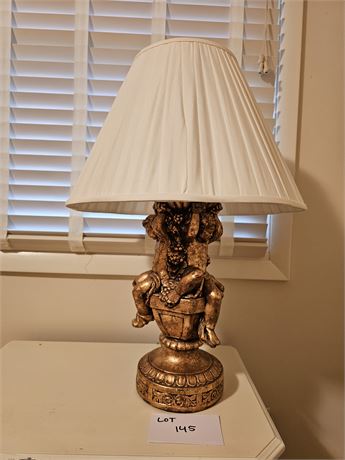 Gold Cherub Lamp