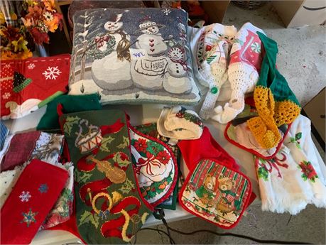 Christmas Lot Throw PillowDecorative Towels Trivets Stockings & More