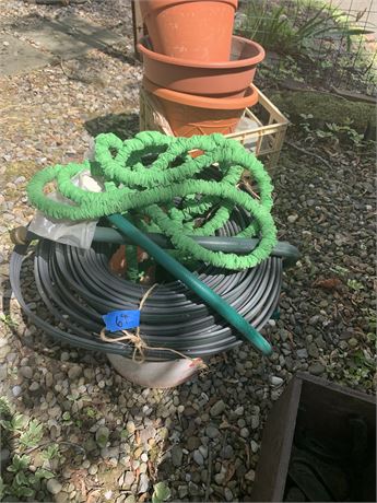 Soaker Hose and Expandable Hose Lot Set Of 2