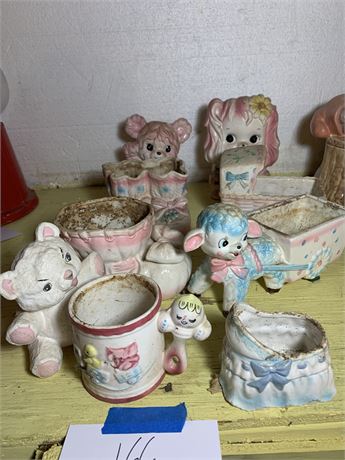 Vintage Ceramic Baby Planters