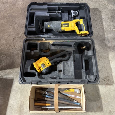 Dewalt Reciprocating Saw and Various Blades