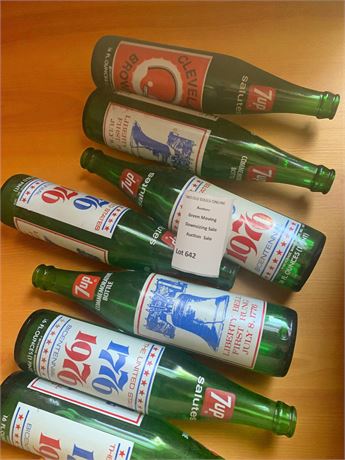 Vintage 7Up Pop Bottle Lot of 7