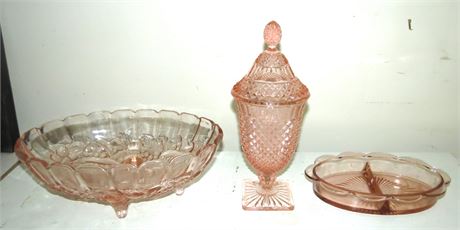 Pink Glass Dishes