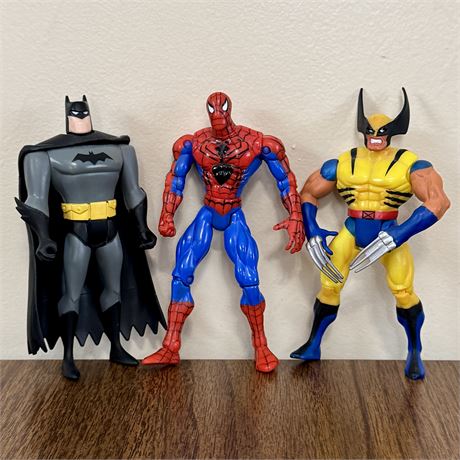 1990's Spider-Man, Wolverine and Batman Action Figures