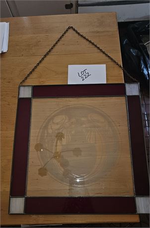 Stain Glass Etched "Angels" Square Sun Catcher