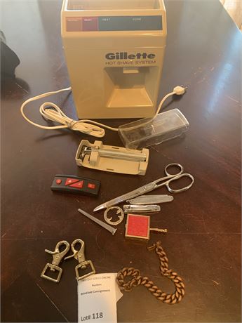 Vintage Gillette Shaver Set - Razor and Shaving Cream Dispenser & More